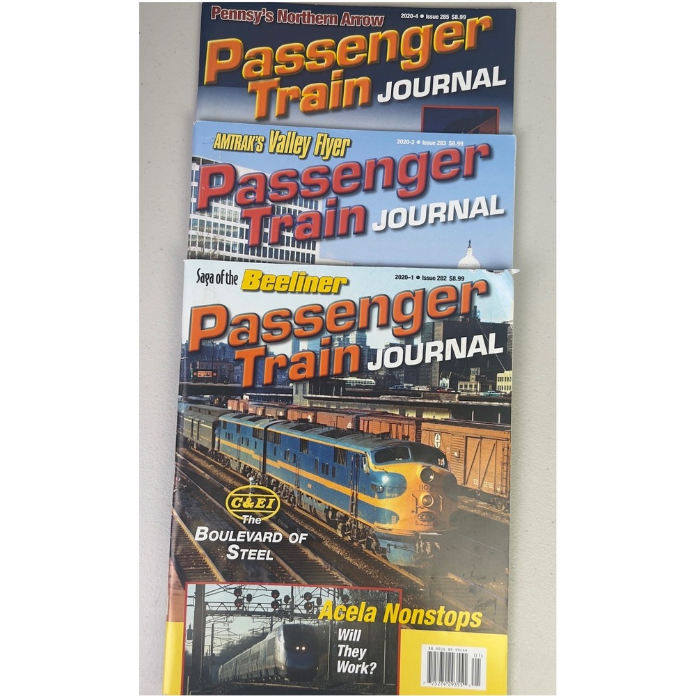 Passenger Train Journal Magazine Lot 3 Issues 2020 Multicolor Excellent Rail Fan